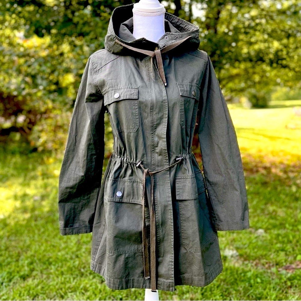 LOVE TREE OLIVE GREEN UTILITY JACKET SZ M
